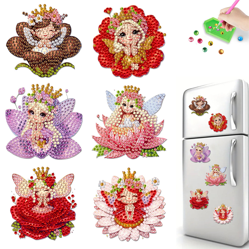 6Pcs Acrylic Butterfly Diamond Art Magnets Decals Diamond Painting Fridge Magnet