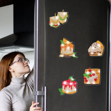 Load image into Gallery viewer, 4 Sheets Desserts Diamond Painting Refrigerator Magnet for Adults Kids Beginners
