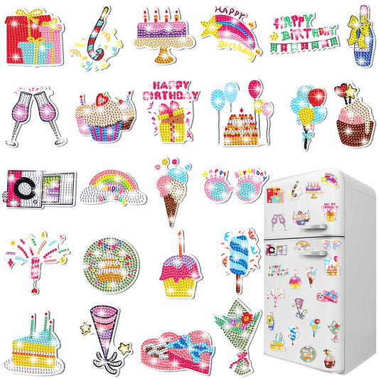 24Pcs Autumn Harvest Diamond Painting Refrigerator Magnet for Fridge Whiteboards