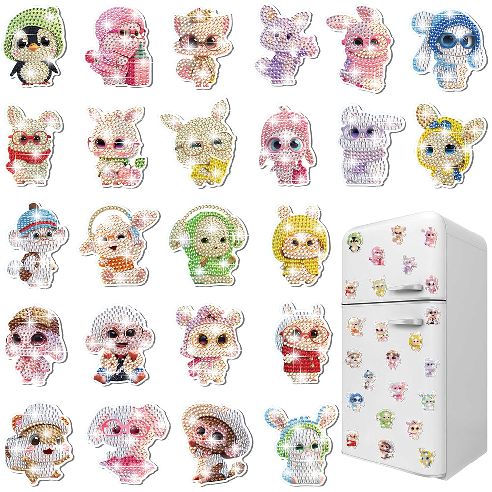 24Pcs Autumn Harvest Diamond Painting Refrigerator Magnet for Fridge Whiteboards