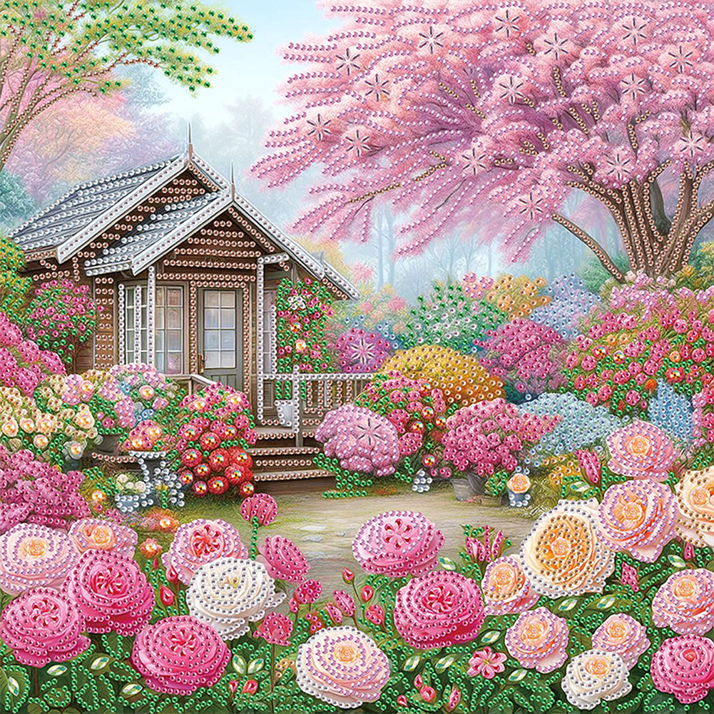 Diamond Painting - Partial Special Shaped - village landscape (40*40CM)