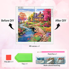 Load image into Gallery viewer, Diamond Painting - Partial Special Shaped - village landscape (40*40CM)
