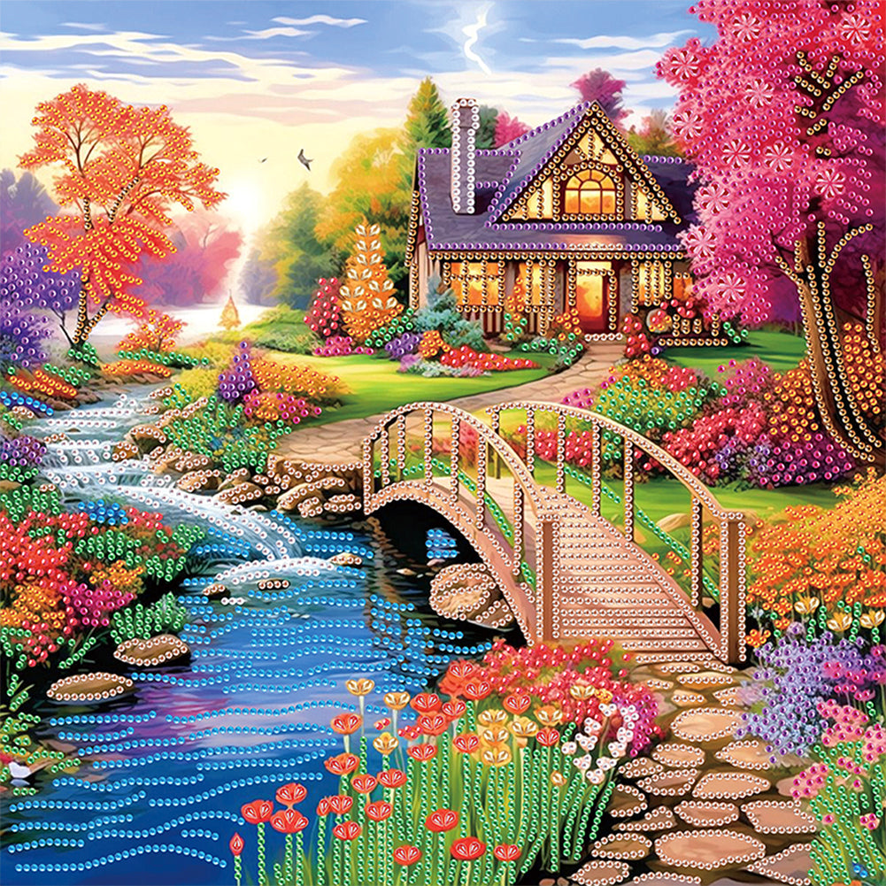 Diamond Painting - Partial Special Shaped - village landscape (40*40CM)