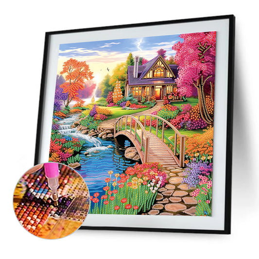 Diamond Painting - Partial Special Shaped - village landscape (40*40CM)