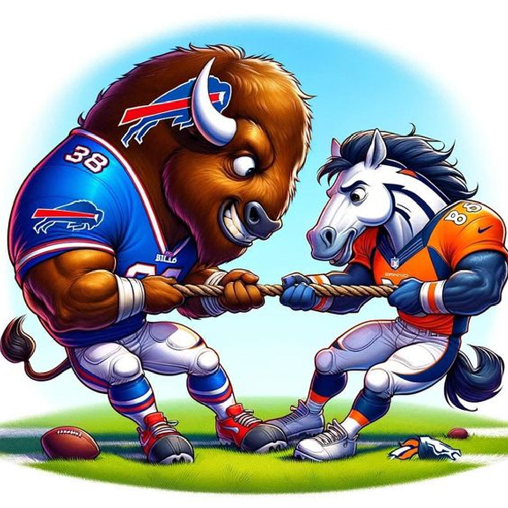 Diamond Painting - Full Round - Buffalo Bills vs. Denver Broncos (40*40CM)
