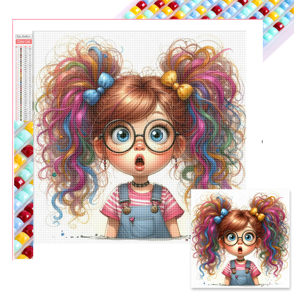 Diamond Painting - Full Square - Surprised girl (40*40CM)