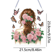 Load image into Gallery viewer, Acrylic Double Sided Flower Girl Back DIY Diamond Painting Art Pendant Kit
