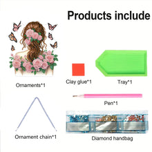 Load image into Gallery viewer, Acrylic Double Sided Flower Girl Back DIY Diamond Painting Art Pendant Kit
