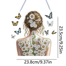 Load image into Gallery viewer, Acrylic Double Sided Flower Girl Back DIY Diamond Painting Art Pendant Kit
