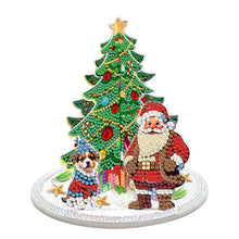 Load image into Gallery viewer, Acrylic Special Shape Xmas Tree &amp; Santa Claus &amp; Dog Diamond Painting Decoration
