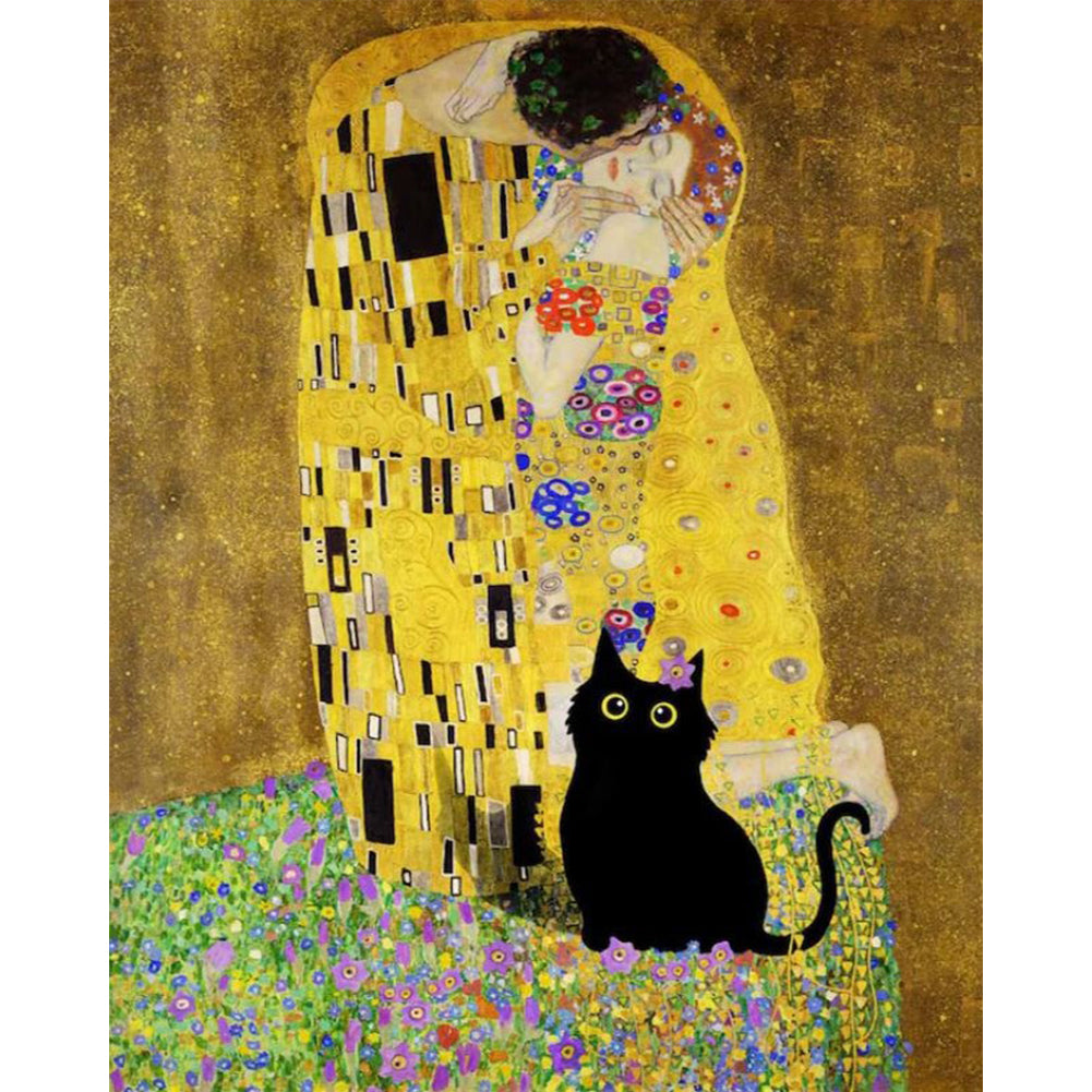Diamond Painting - Full Round - black cat couple (40*50CM)