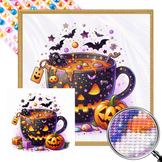 AB Diamond Painting - Full Round - Halloween Teacup (40*40CM)