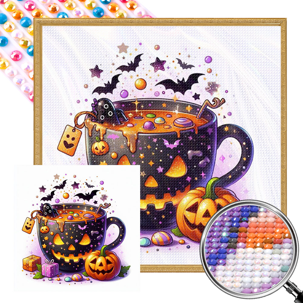 AB Diamond Painting - Full Round - Halloween Teacup (40*40CM)