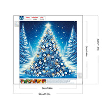 Load image into Gallery viewer, Diamond Painting - Partial Special Shaped - Blue Christmas tree in the snow (30*30CM)

