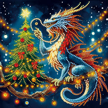 Load image into Gallery viewer, Diamond Painting - Partial Special Shaped - Neon dragon (30*30CM)
