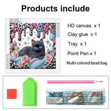 Load image into Gallery viewer, Diamond Painting - Partial Special Shaped - flower cat (30*30CM)
