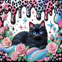 Load image into Gallery viewer, Diamond Painting - Partial Special Shaped - flower cat (30*30CM)

