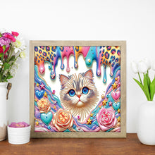 Load image into Gallery viewer, Diamond Painting - Partial Special Shaped - flower cat (30*30CM)

