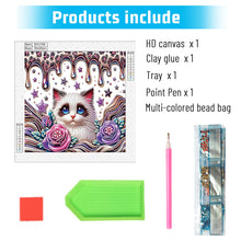 Load image into Gallery viewer, Diamond Painting - Partial Special Shaped - flower cat (30*30CM)
