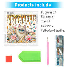 Load image into Gallery viewer, Diamond Painting - Partial Special Shaped - flower cat (30*30CM)
