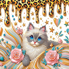 Load image into Gallery viewer, Diamond Painting - Partial Special Shaped - flower cat (30*30CM)
