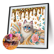 Load image into Gallery viewer, Diamond Painting - Partial Special Shaped - flower cat (30*30CM)
