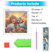 Load image into Gallery viewer, Diamond Painting - Partial Special Shaped - Warm old couple (30*30CM)

