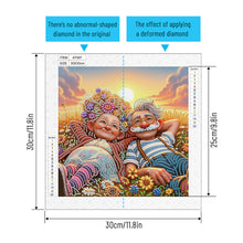 Load image into Gallery viewer, Diamond Painting - Partial Special Shaped - Warm old couple (30*30CM)
