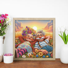 Load image into Gallery viewer, Diamond Painting - Partial Special Shaped - Warm old couple (30*30CM)
