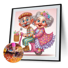 Load image into Gallery viewer, Diamond Painting - Partial Special Shaped - Warm old couple (30*30CM)
