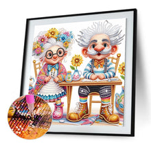 Load image into Gallery viewer, Diamond Painting - Partial Special Shaped - Warm old couple (30*30CM)
