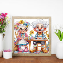 Load image into Gallery viewer, Diamond Painting - Partial Special Shaped - Warm old couple (30*30CM)

