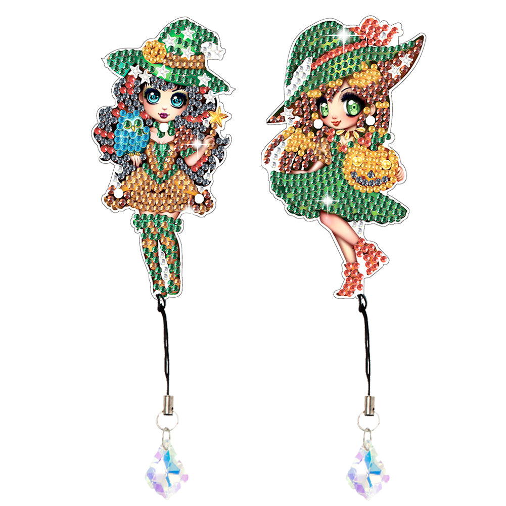 2Pcs Special Shape Christmas Tree Diamond Painting Bookmark for Reading Day Gift
