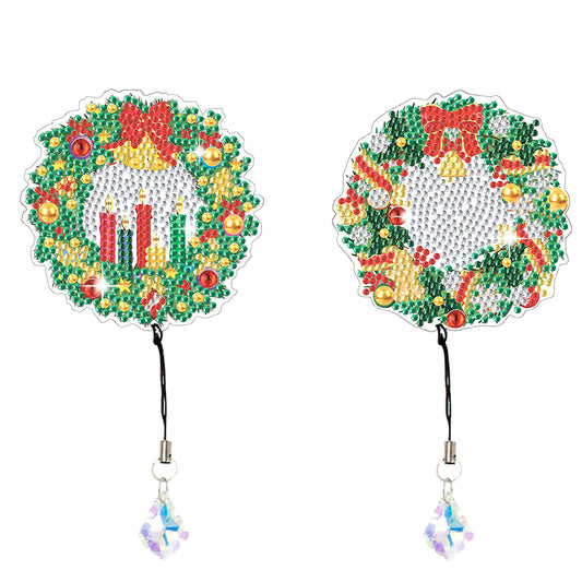 2Pcs Special Shape Christmas Tree Diamond Painting Bookmark for Reading Day Gift