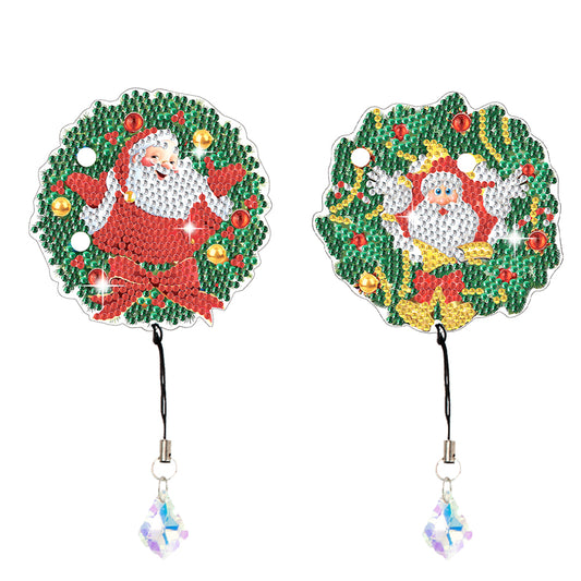 2Pcs Special Shape Christmas Tree Diamond Painting Bookmark for Reading Day Gift