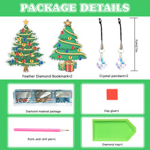 Load image into Gallery viewer, 2Pcs Special Shape Christmas Tree Diamond Painting Bookmark for Reading Day Gift
