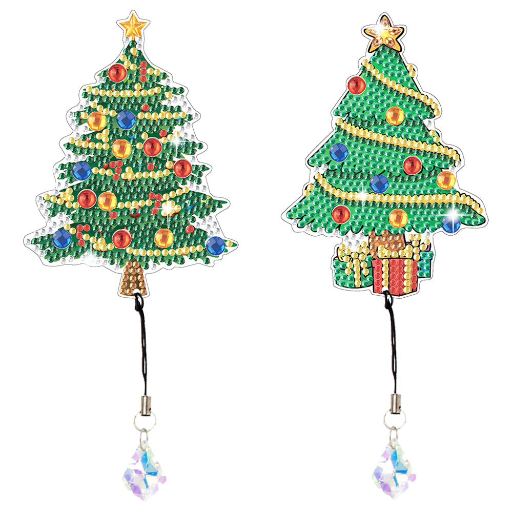 2Pcs Special Shape Christmas Tree Diamond Painting Bookmark for Reading Day Gift
