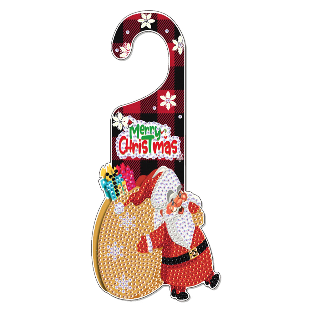Christmas Snowman Diamond Painting Door Handle Hanging Sign Door Wooden Pendant