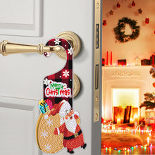 Load image into Gallery viewer, Christmas Snowman Diamond Painting Door Handle Hanging Sign Door Wooden Pendant
