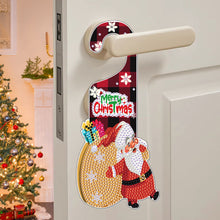 Load image into Gallery viewer, Christmas Snowman Diamond Painting Door Handle Hanging Sign Door Wooden Pendant

