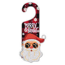 Load image into Gallery viewer, Christmas Snowman Diamond Painting Door Handle Hanging Sign Door Wooden Pendant
