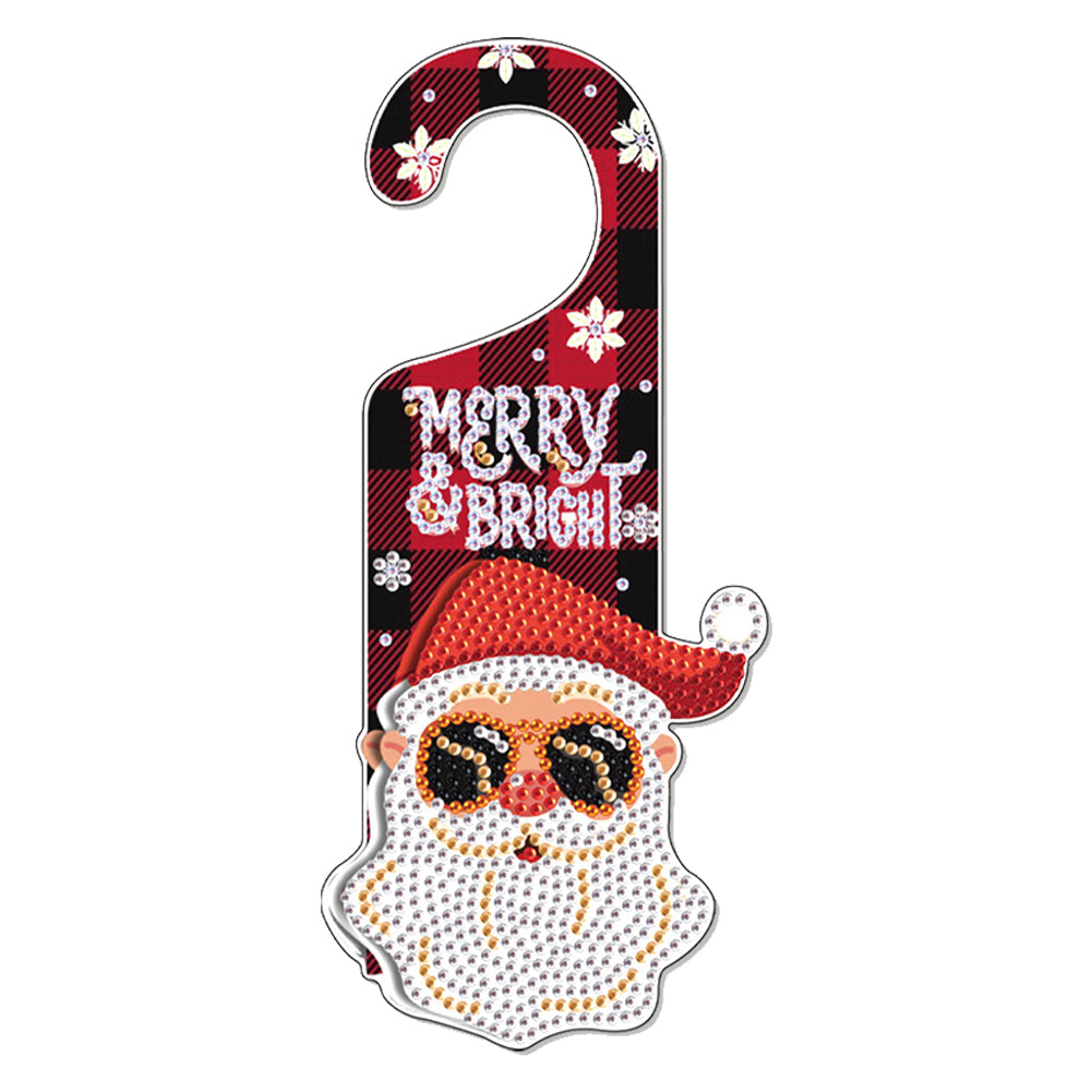 Christmas Snowman Diamond Painting Door Handle Hanging Sign Door Wooden Pendant