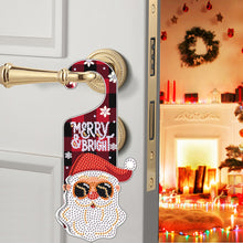 Load image into Gallery viewer, Christmas Snowman Diamond Painting Door Handle Hanging Sign Door Wooden Pendant
