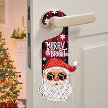 Load image into Gallery viewer, Christmas Snowman Diamond Painting Door Handle Hanging Sign Door Wooden Pendant
