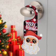 Load image into Gallery viewer, Christmas Snowman Diamond Painting Door Handle Hanging Sign Door Wooden Pendant
