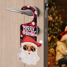 Load image into Gallery viewer, Christmas Snowman Diamond Painting Door Handle Hanging Sign Door Wooden Pendant
