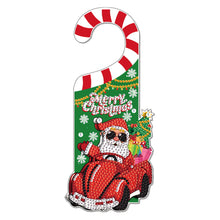 Load image into Gallery viewer, Christmas Snowman Diamond Painting Door Handle Hanging Sign Door Wooden Pendant
