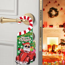 Load image into Gallery viewer, Christmas Snowman Diamond Painting Door Handle Hanging Sign Door Wooden Pendant
