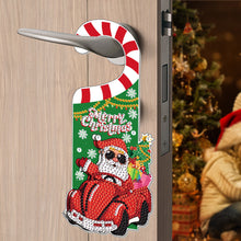 Load image into Gallery viewer, Christmas Snowman Diamond Painting Door Handle Hanging Sign Door Wooden Pendant
