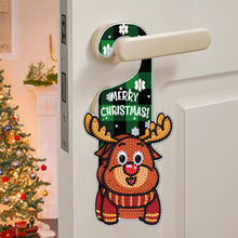 Load image into Gallery viewer, Christmas Snowman Diamond Painting Door Handle Hanging Sign Door Wooden Pendant
